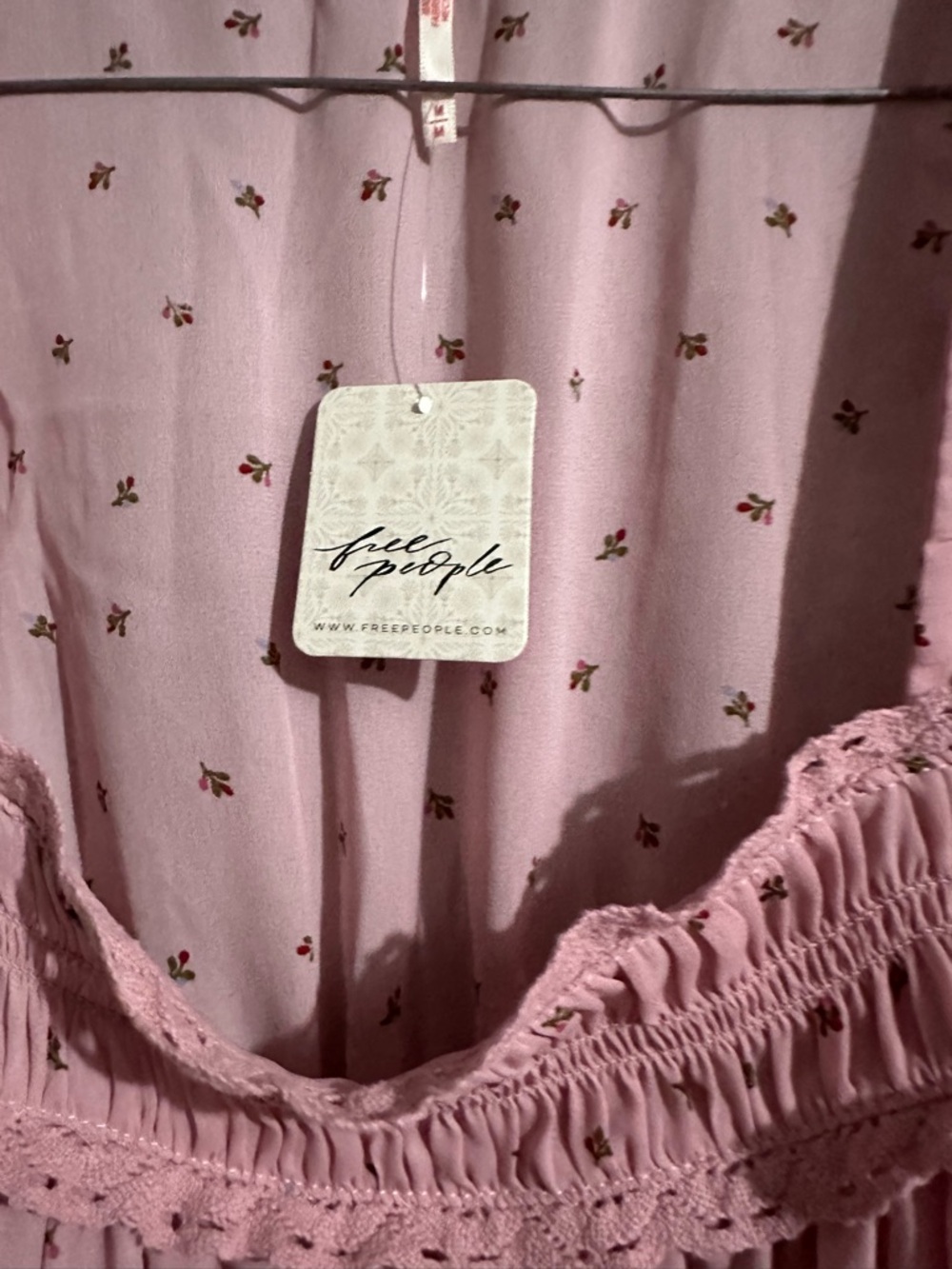 Free People Pink Smocked Peasant Blouse - Picture 3 of 3